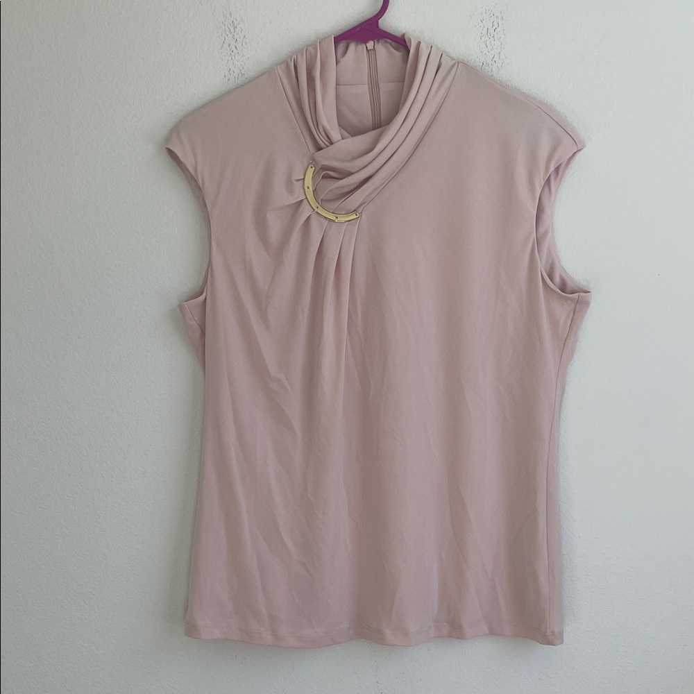 NEW Calvin Klein Blush Pink Top with Gold Detail